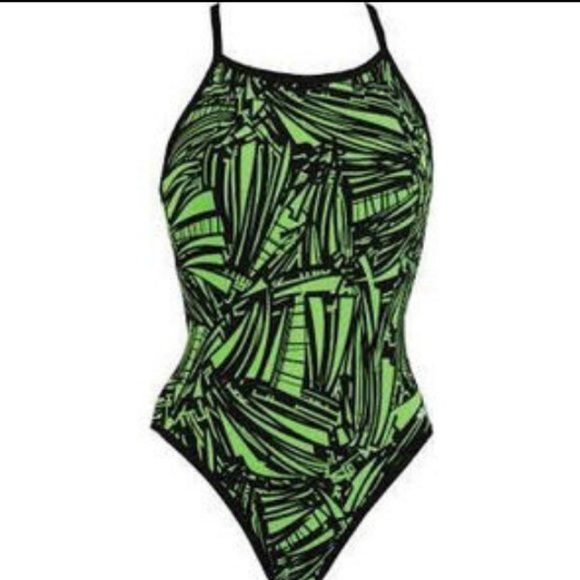Dolfin Green and Black Reversible swimsuit - Picture 1 of 10